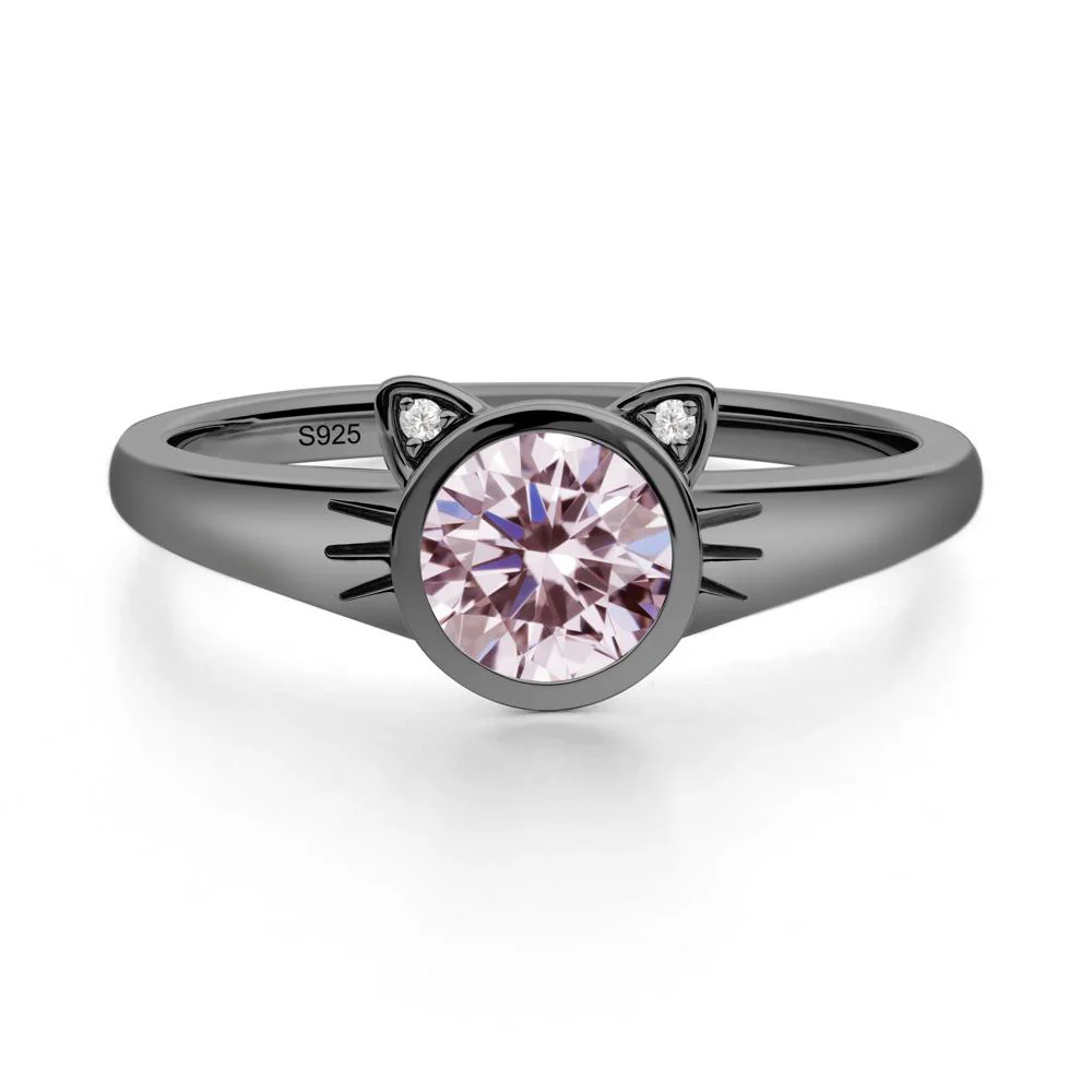 Car Ear Inspired Pink Cubic Zirconia Ring - Image 2
