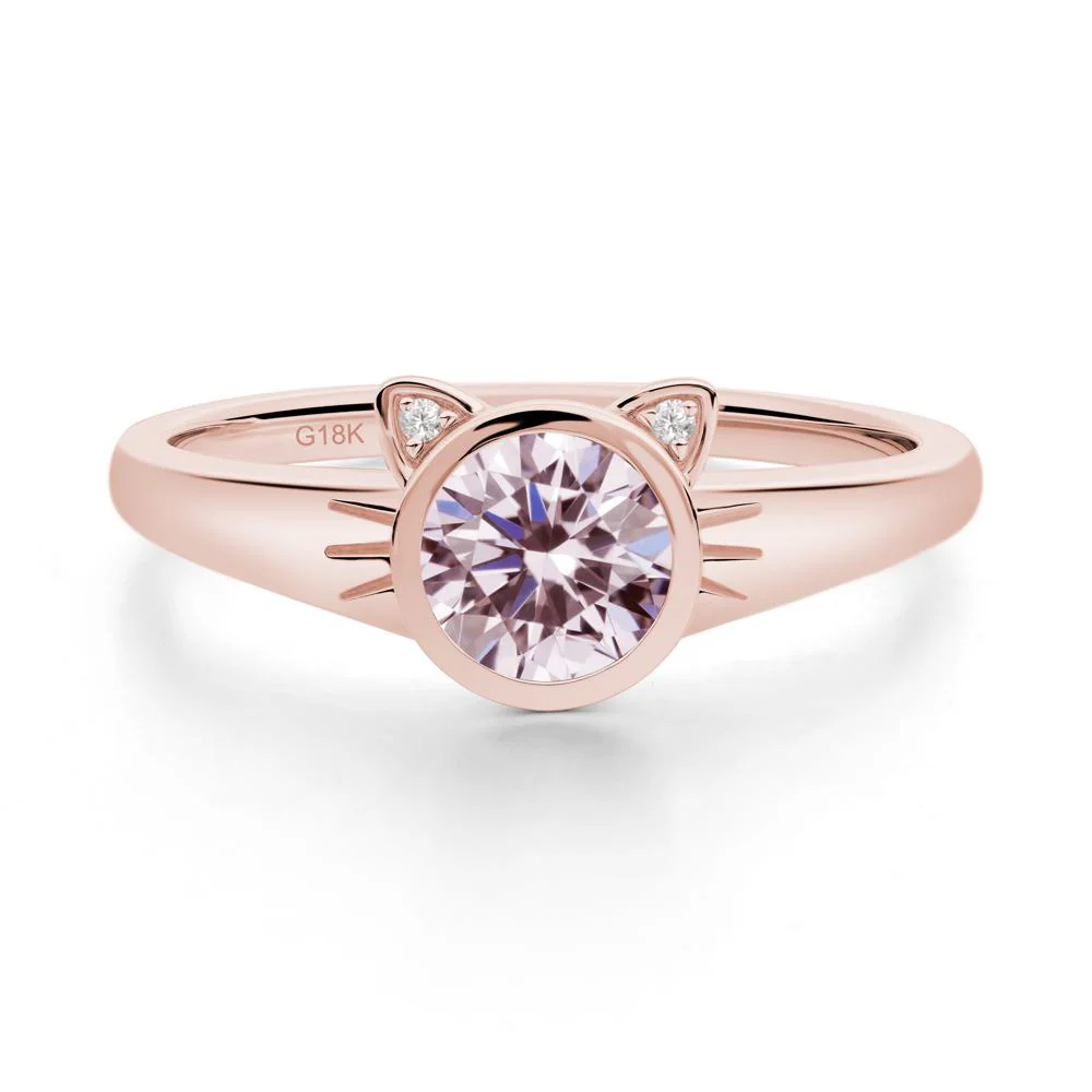Car Ear Inspired Pink Cubic Zirconia Ring - Image 5