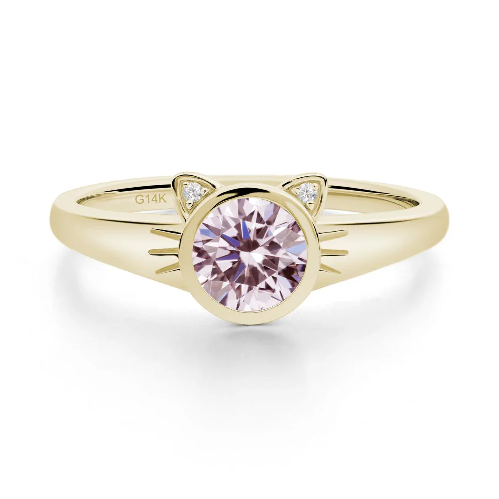 Car Ear Inspired Pink Cubic Zirconia Ring - Image 7