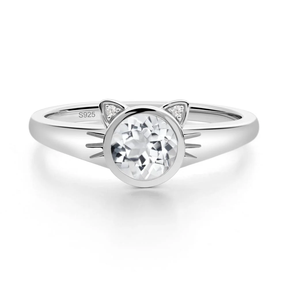 Car Ear Inspired White Topaz Ring - Image 2