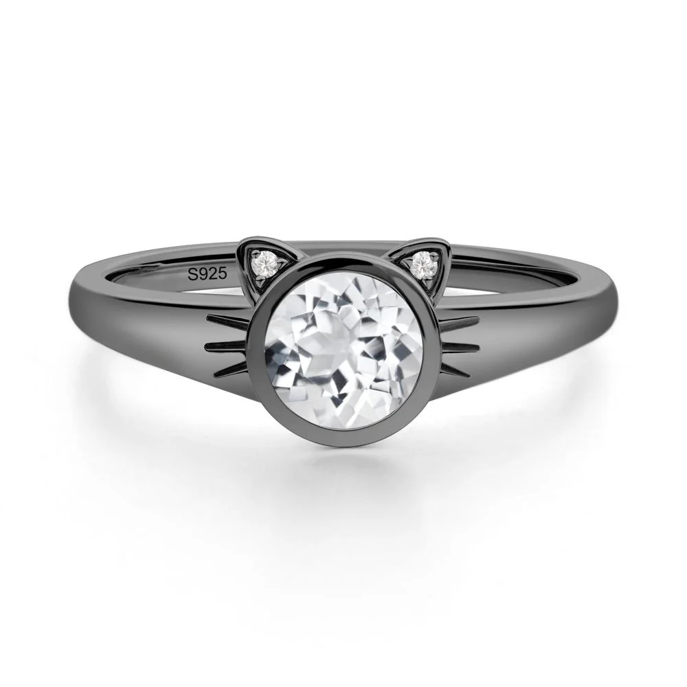 Car Ear Inspired White Topaz Ring - Image 3