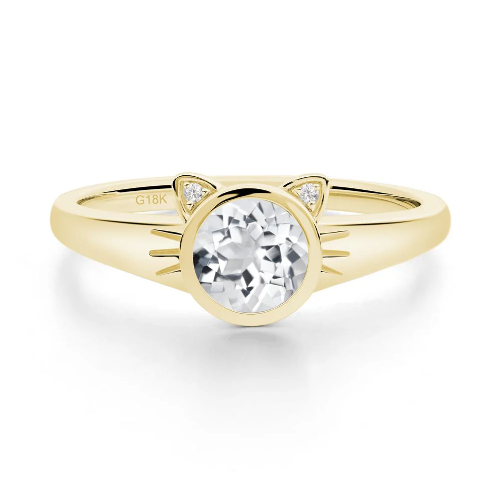 Car Ear Inspired White Topaz Ring - Image 7