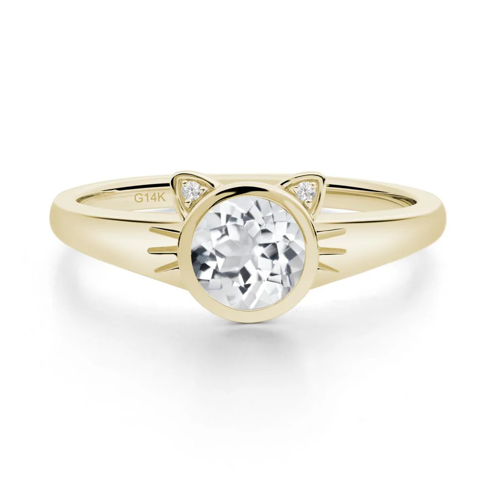 Car Ear Inspired White Topaz Ring - Image 9