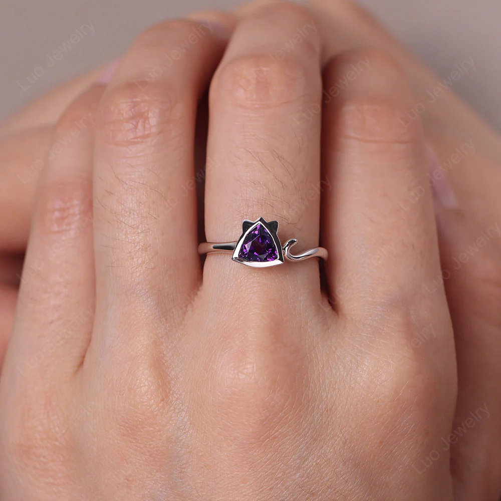 Amethyst Cat Inspired Ring - Image 5