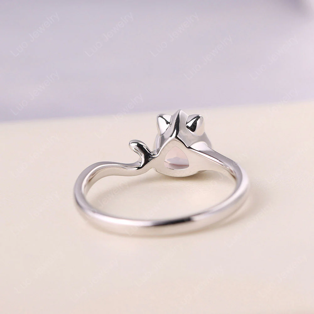 Rose Quartz Cat Inspired Ring - Image 3