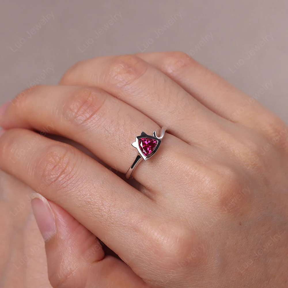 Ruby Cat Inspired Ring - Image 5
