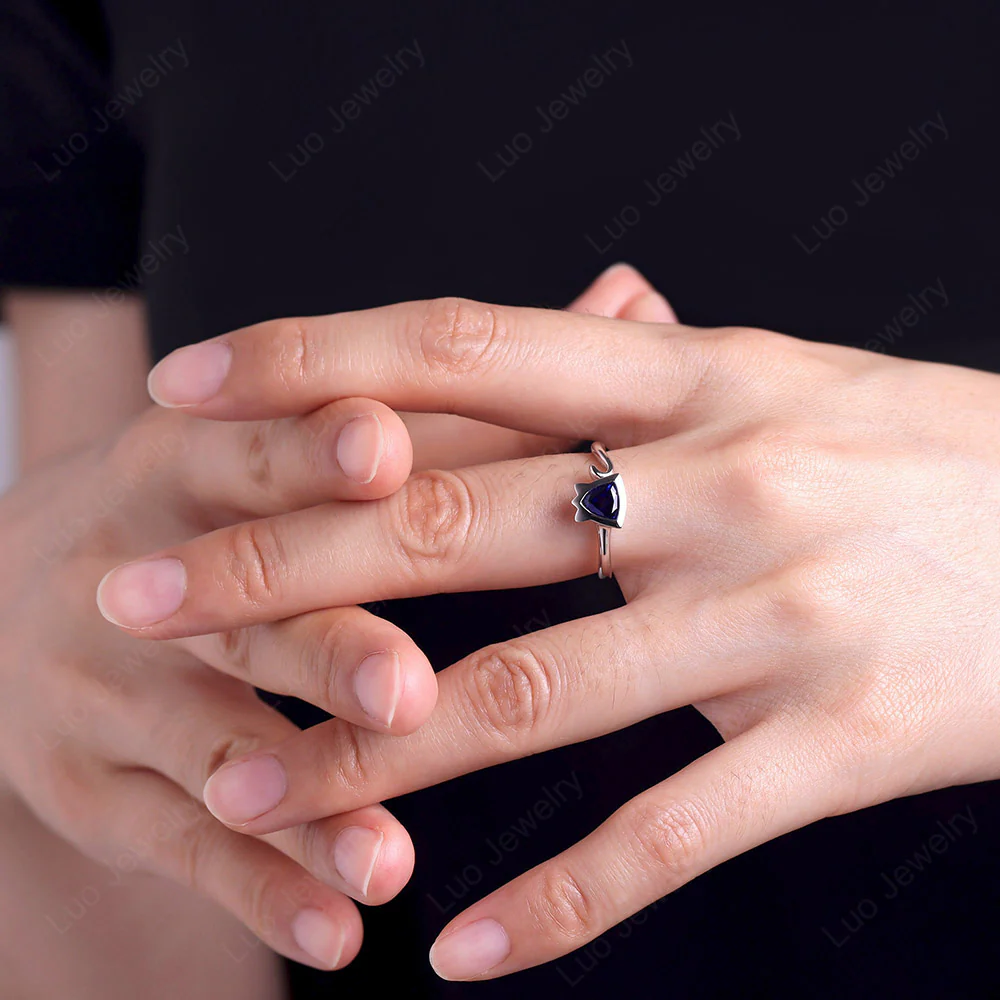 Sapphire Cat Inspired Ring - Image 6