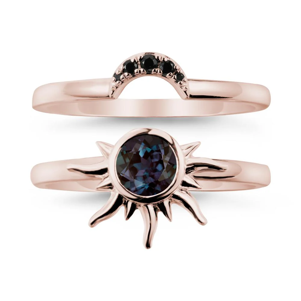 Celestial Alexandrite Sun Ring Set