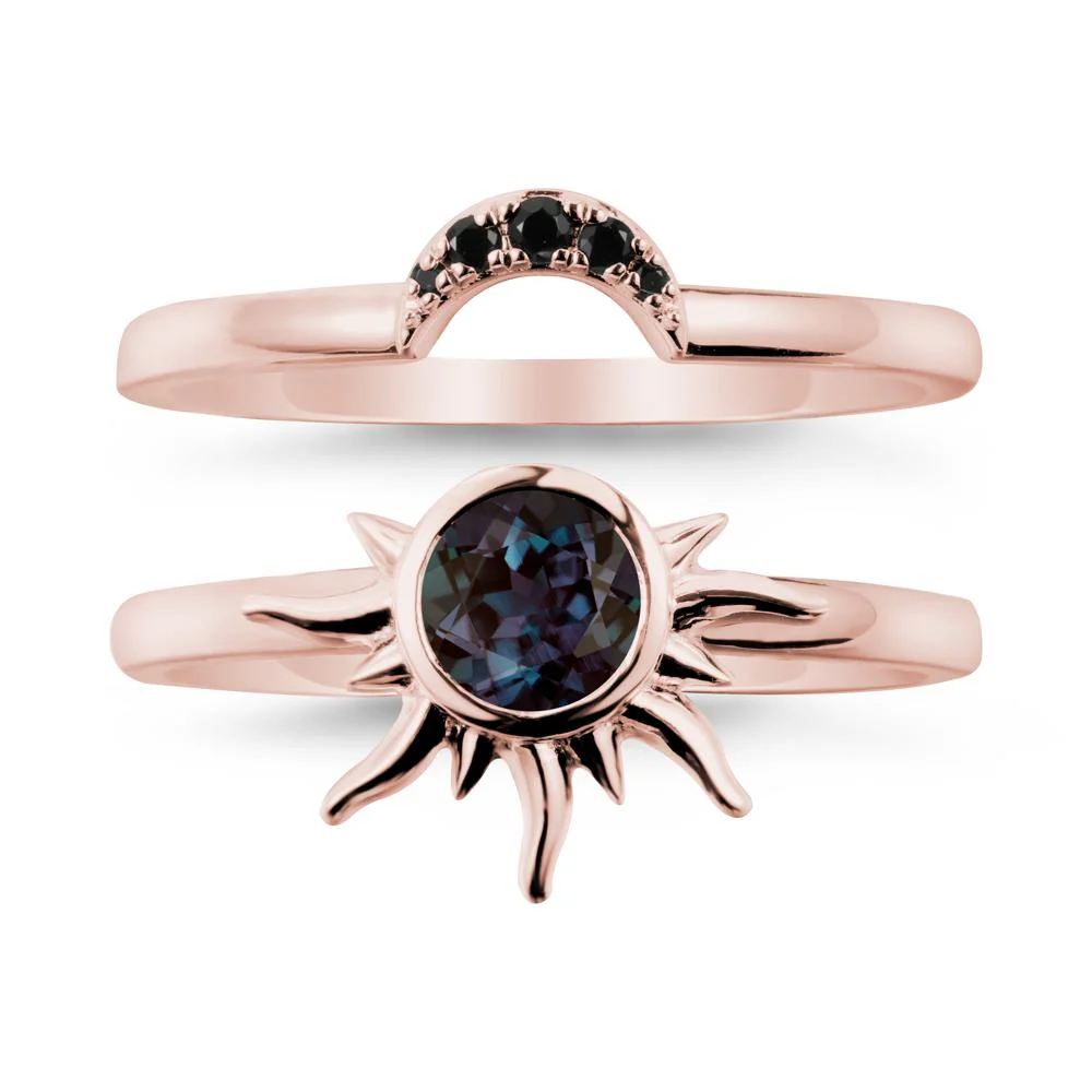 Celestial Alexandrite Sun Ring Set - Image 4