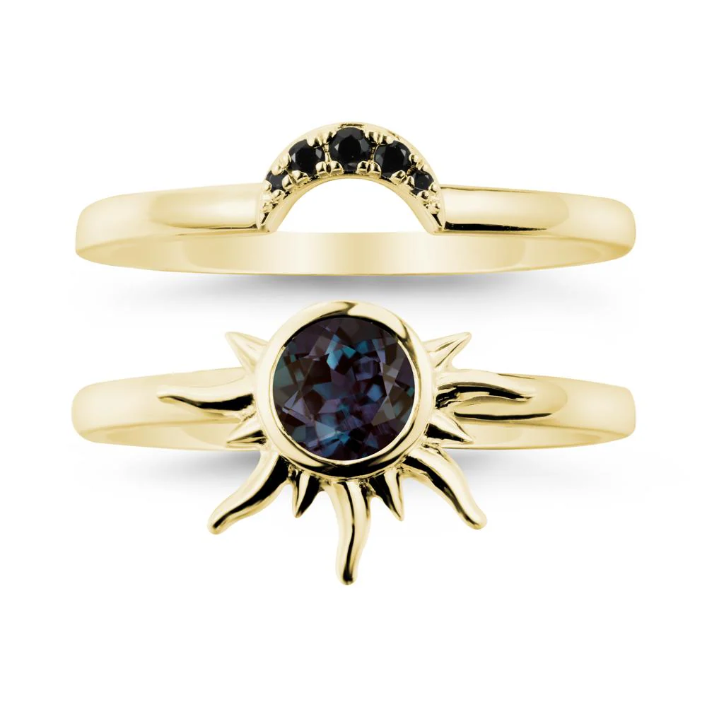 Celestial Alexandrite Sun Ring Set - Image 6