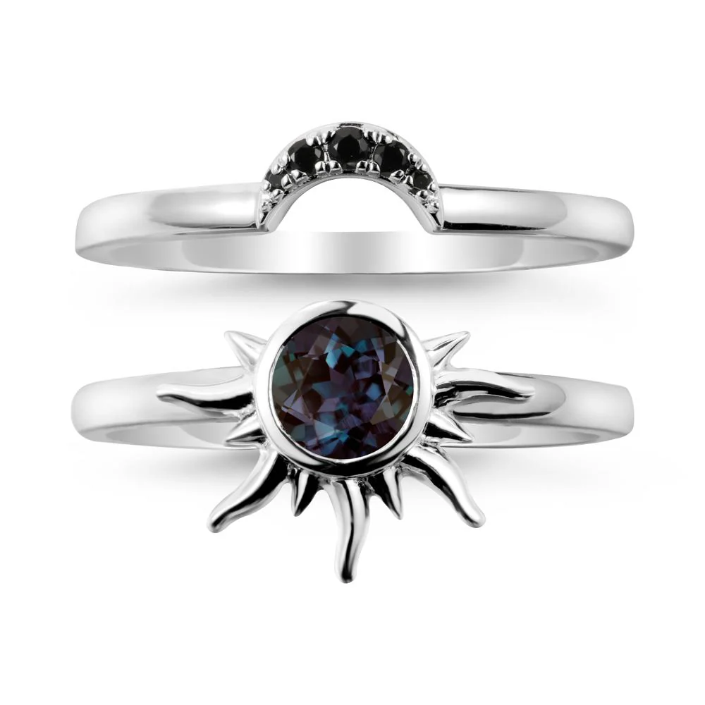 Celestial Alexandrite Sun Ring Set - Image 9