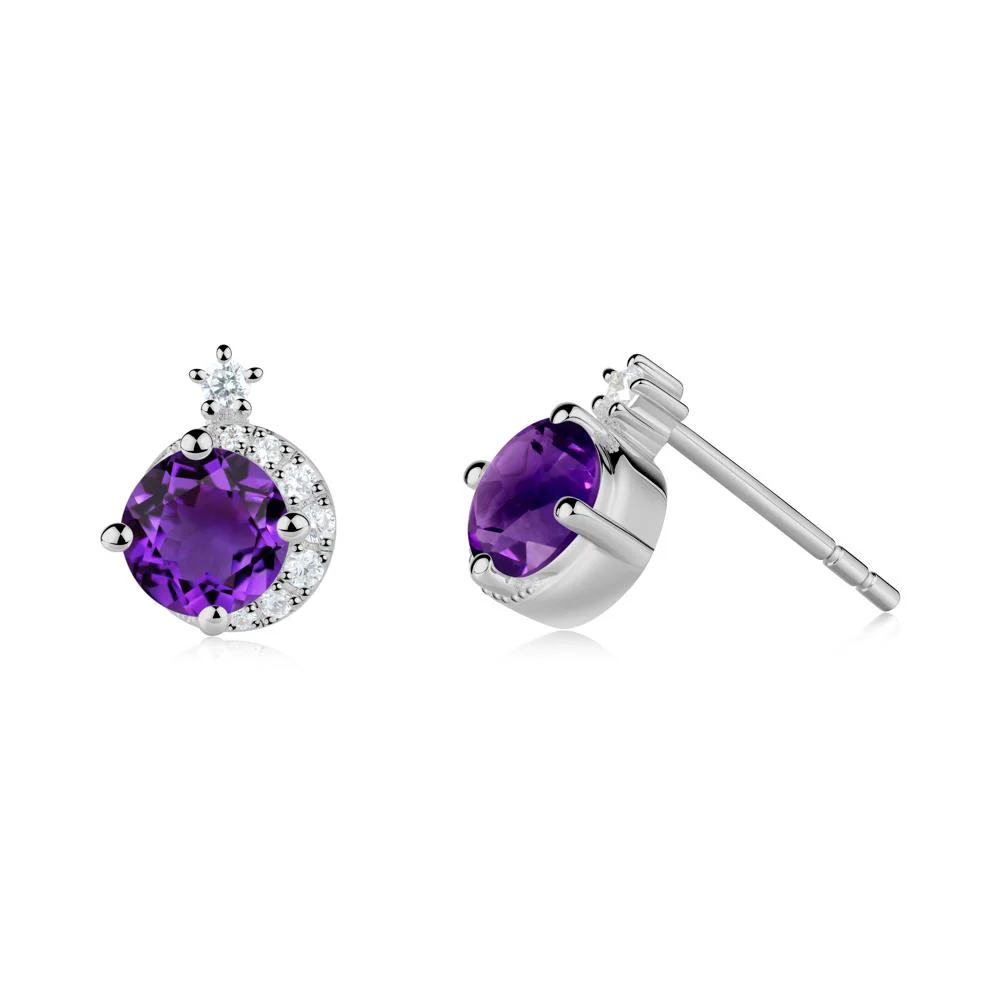 Celestial Amethyst Stud Earrings - Image 5