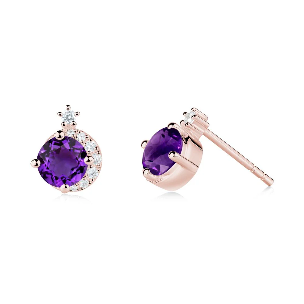 Celestial Amethyst Stud Earrings - Image 6