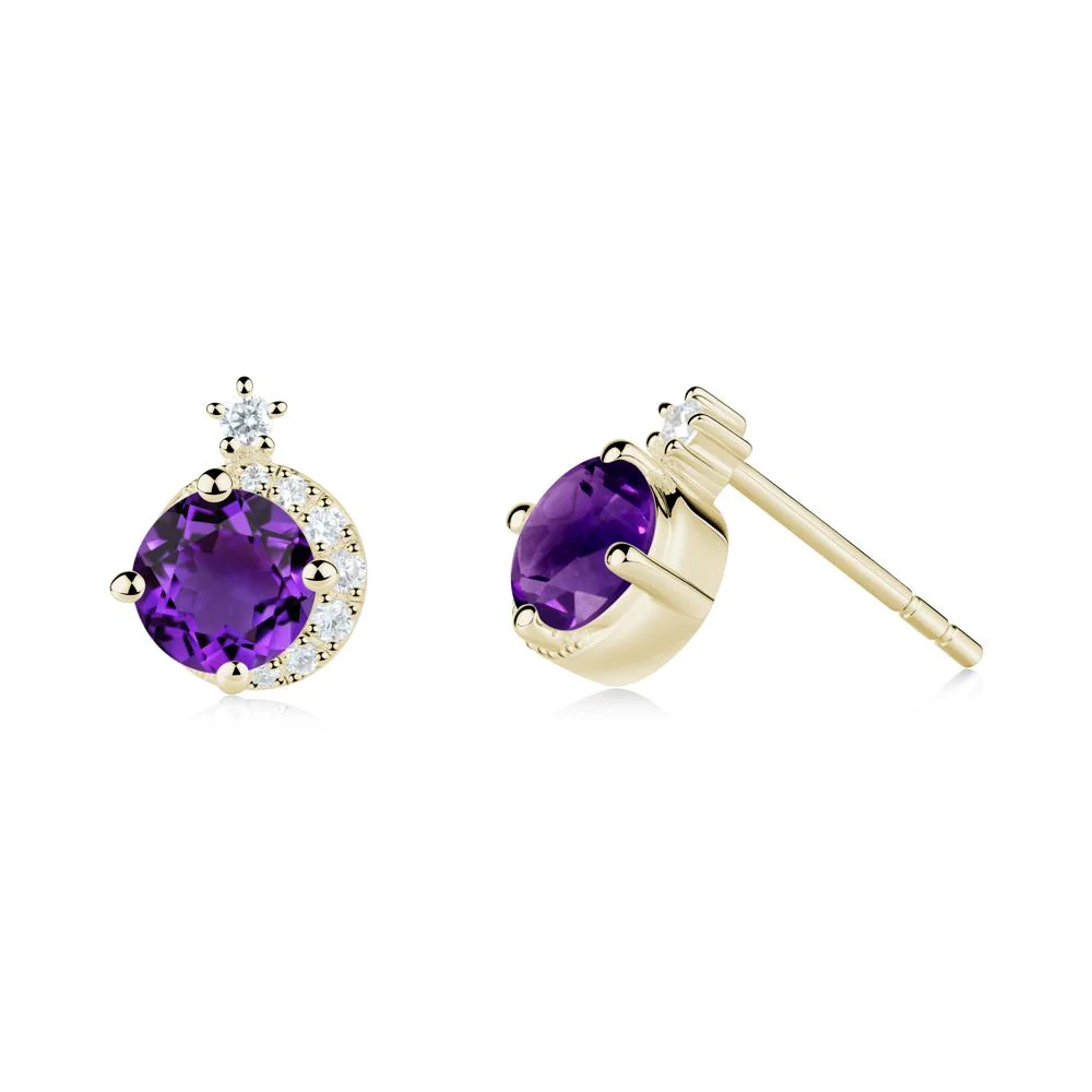 Celestial Amethyst Stud Earrings - Image 8