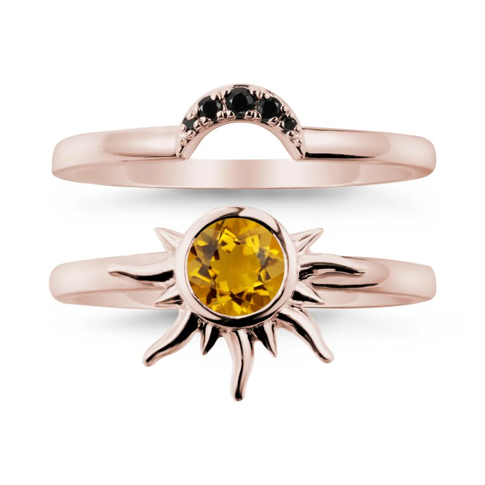 Celestial Citrine Sun Ring Set