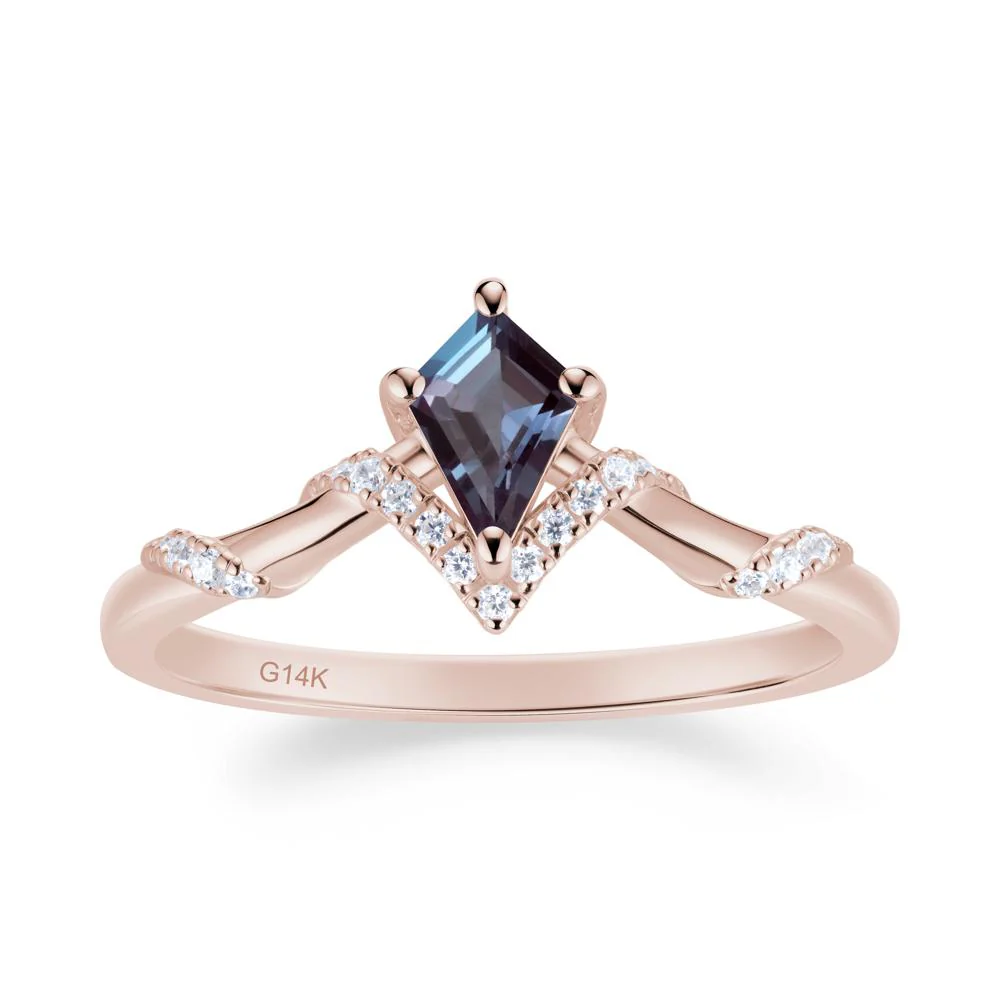 Celestial Kite Cut Alexandrite Promise Ring - Image 5