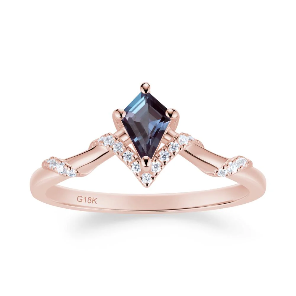 Celestial Kite Cut Alexandrite Promise Ring - Image 8