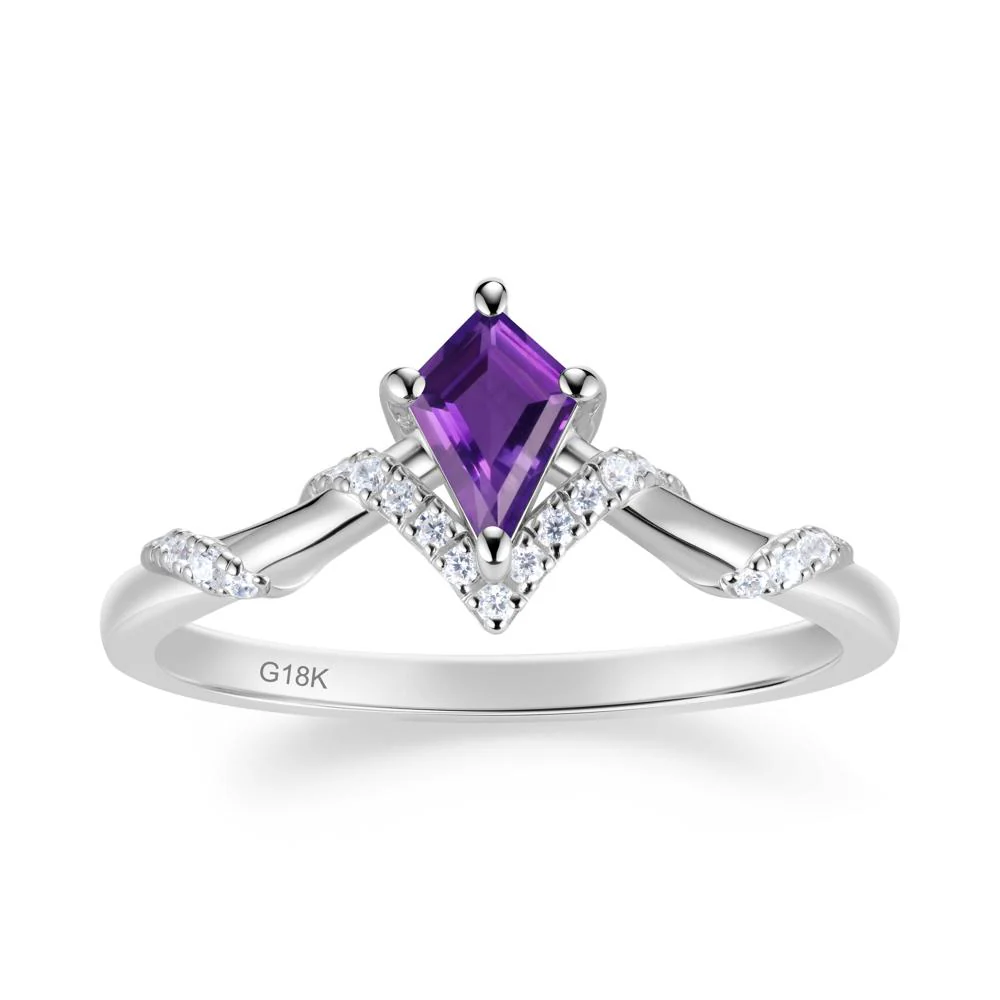Celestial Kite Cut Amethyst Promise Ring - Image 5