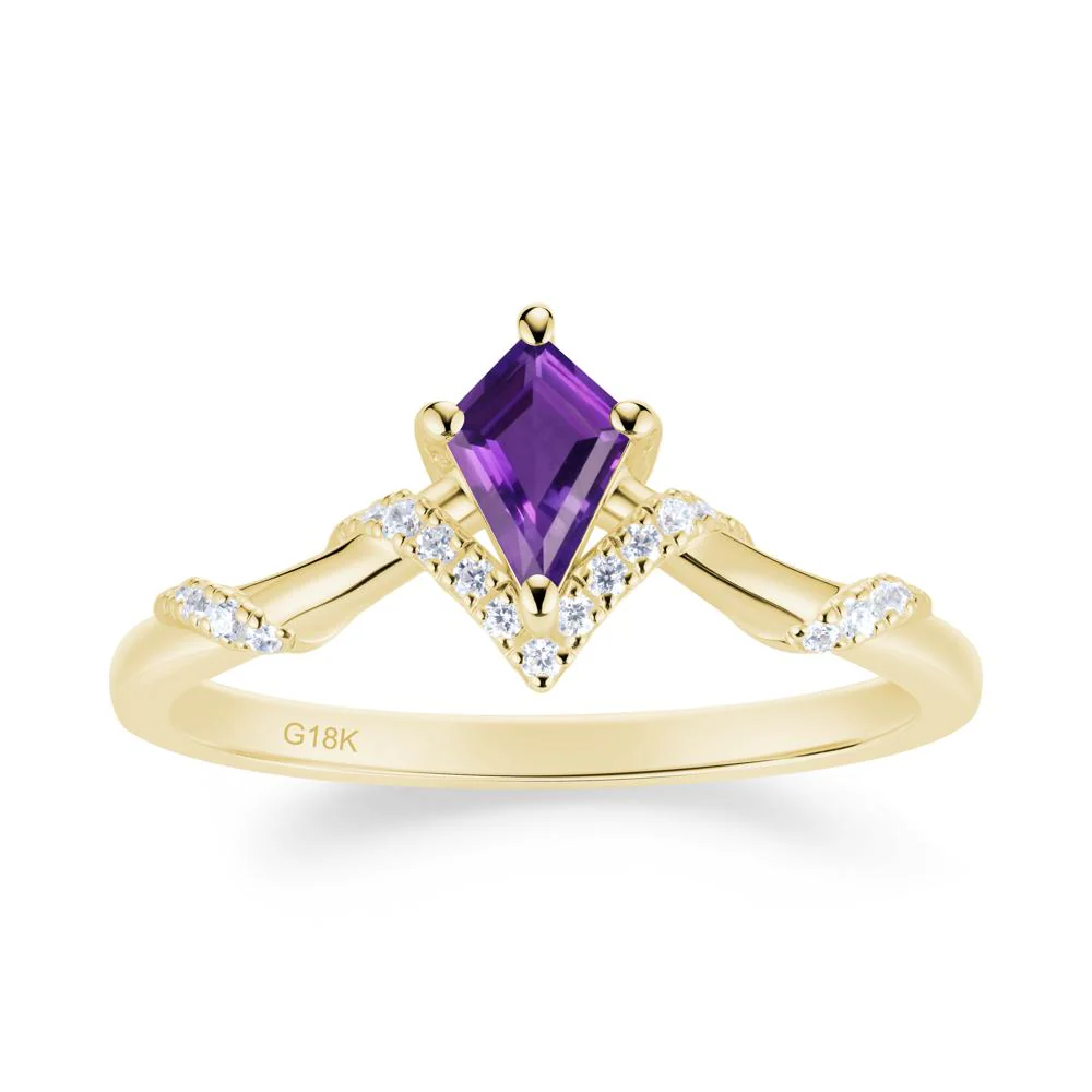 Celestial Kite Cut Amethyst Promise Ring - Image 8