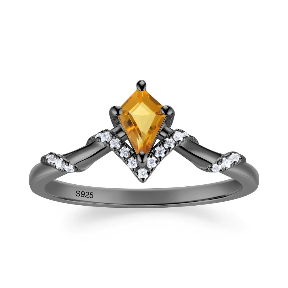 Celestial Kite Cut Citrine Promise Ring - Image 9
