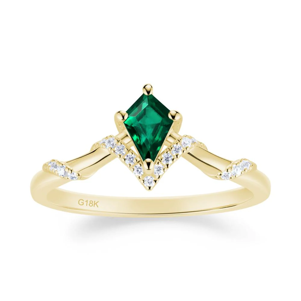Celestial Kite Cut Emerald Promise Ring - Image 4
