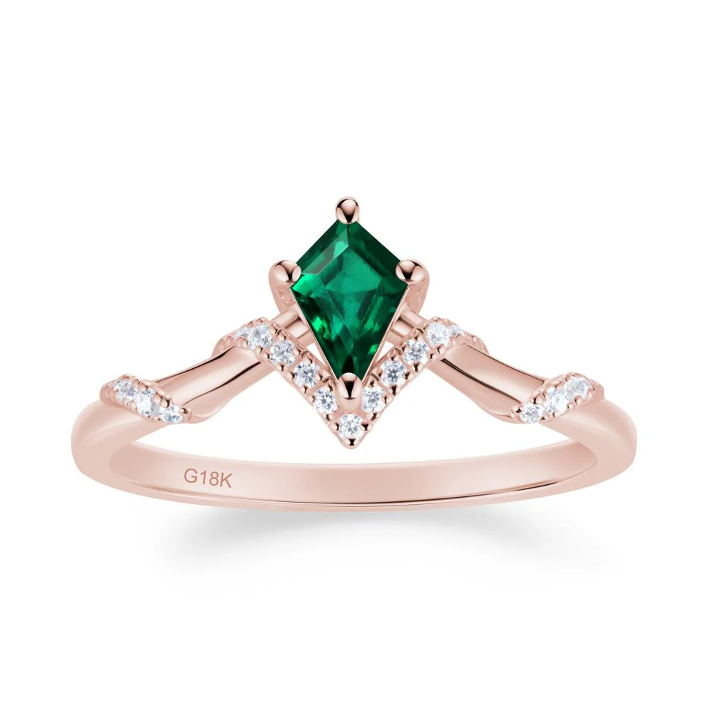 Celestial Kite Cut Emerald Promise Ring - Image 5