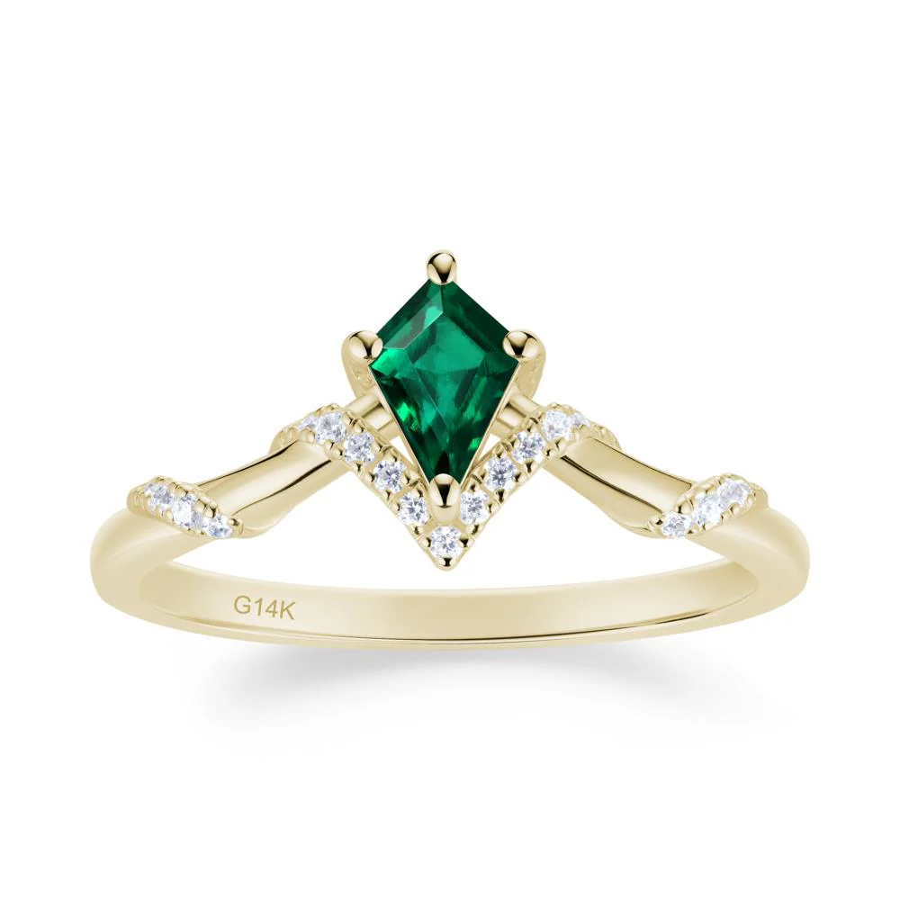 Celestial Kite Cut Emerald Promise Ring - Image 9