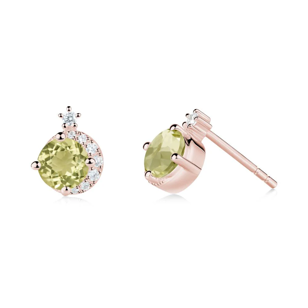 Celestial Lemon Quartz Stud Earrings - Image 2