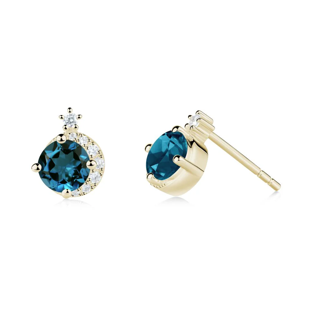 Celestial London Blue Topaz Stud Earrings - Image 3