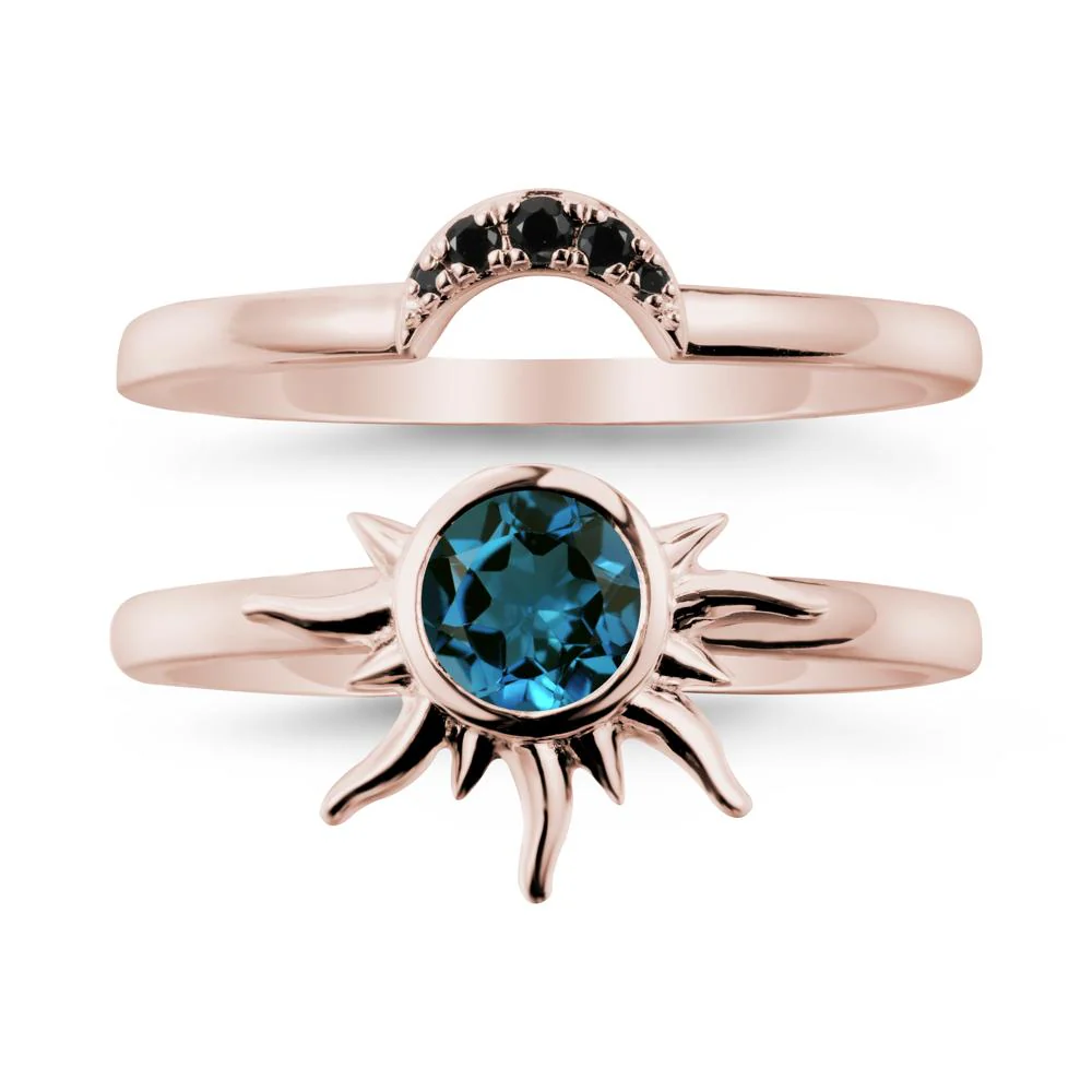 Celestial London Blue Topaz Sun Ring Set