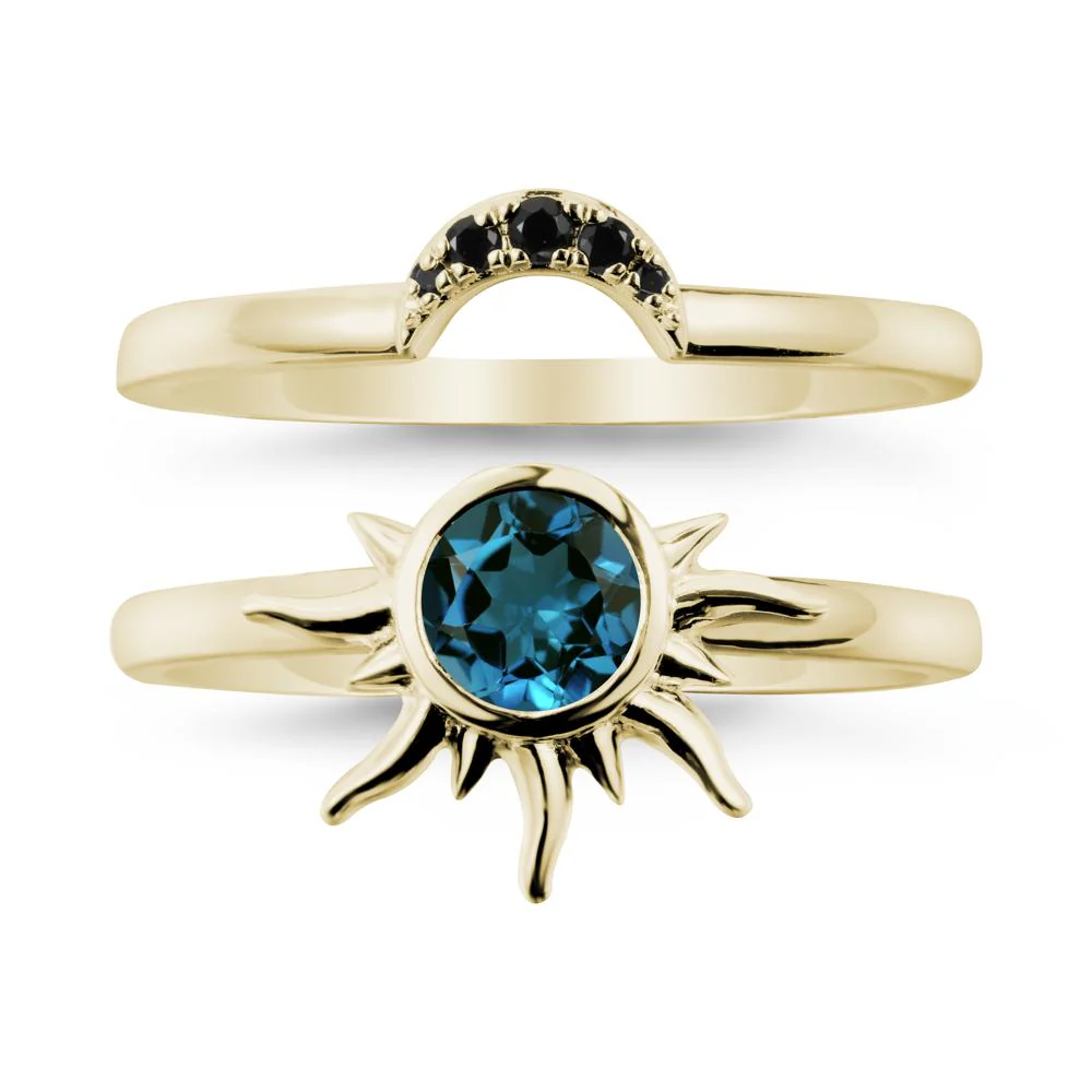 Celestial London Blue Topaz Sun Ring Set - Image 3