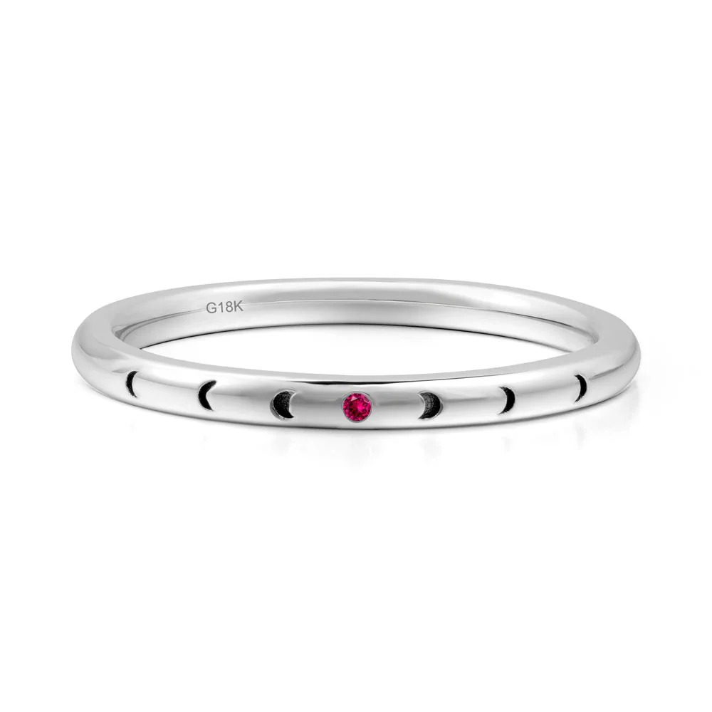 Celestial Moon Stackable Ruby Ring - Image 9