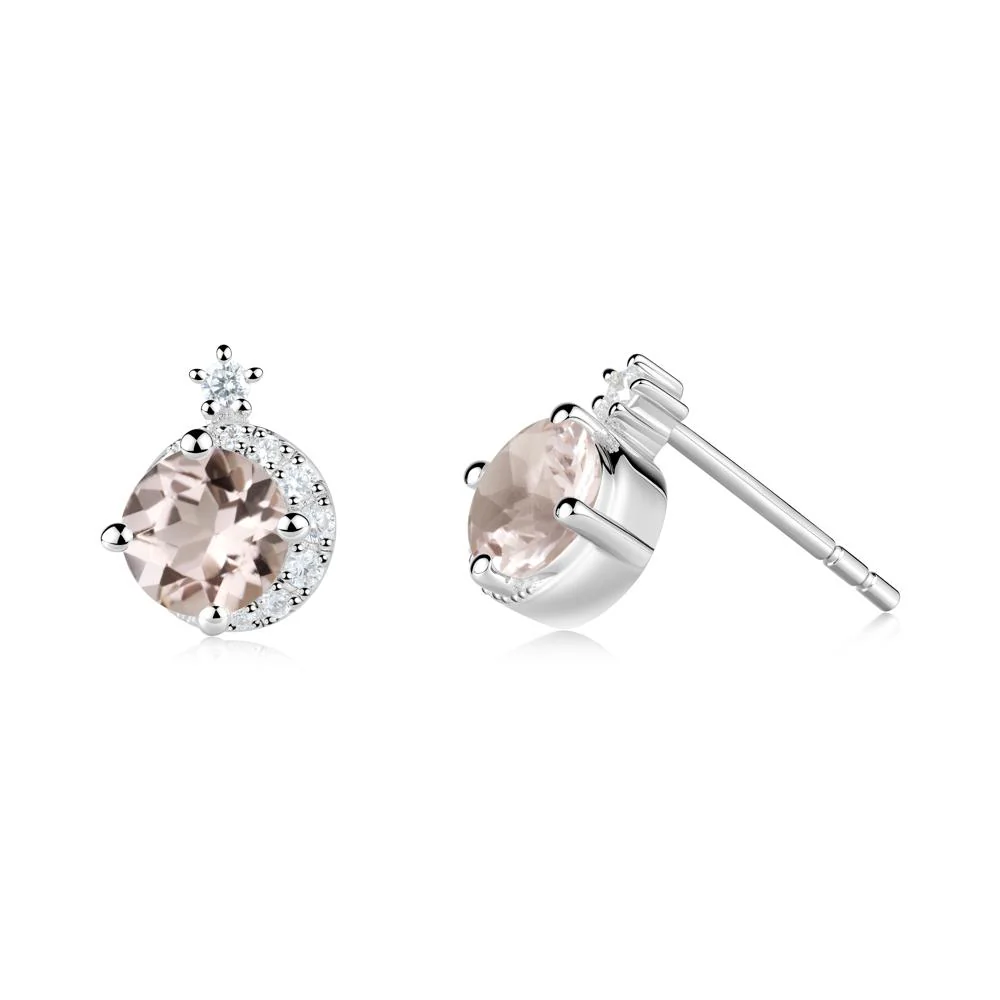 Celestial Morganite Stud Earrings - Image 6