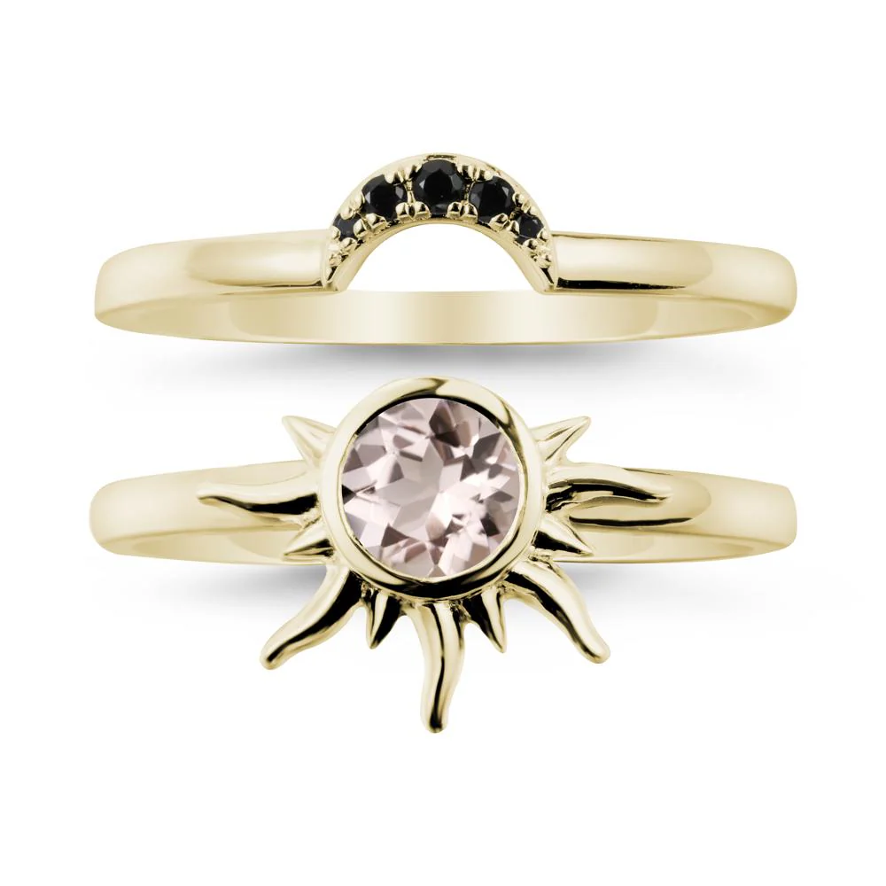Celestial Morganite Sun Ring Set - Image 3