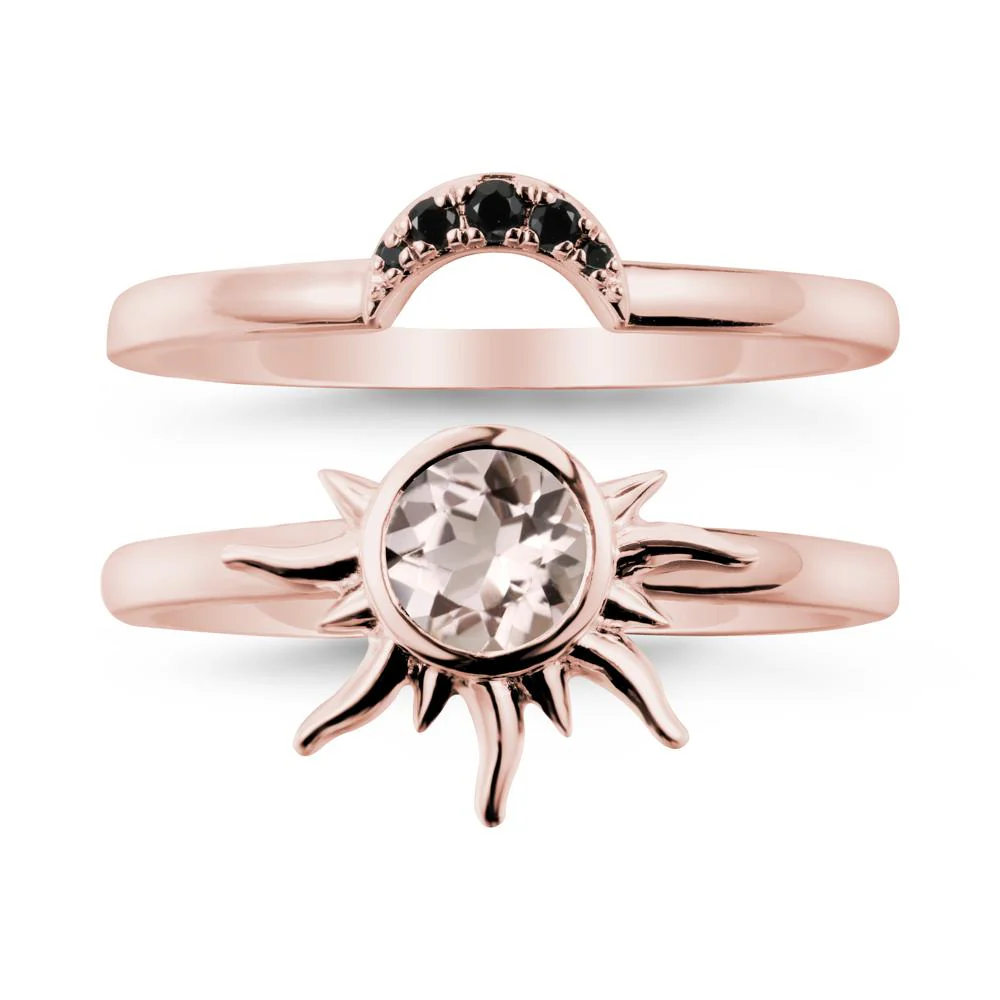 Celestial Morganite Sun Ring Set - Image 4