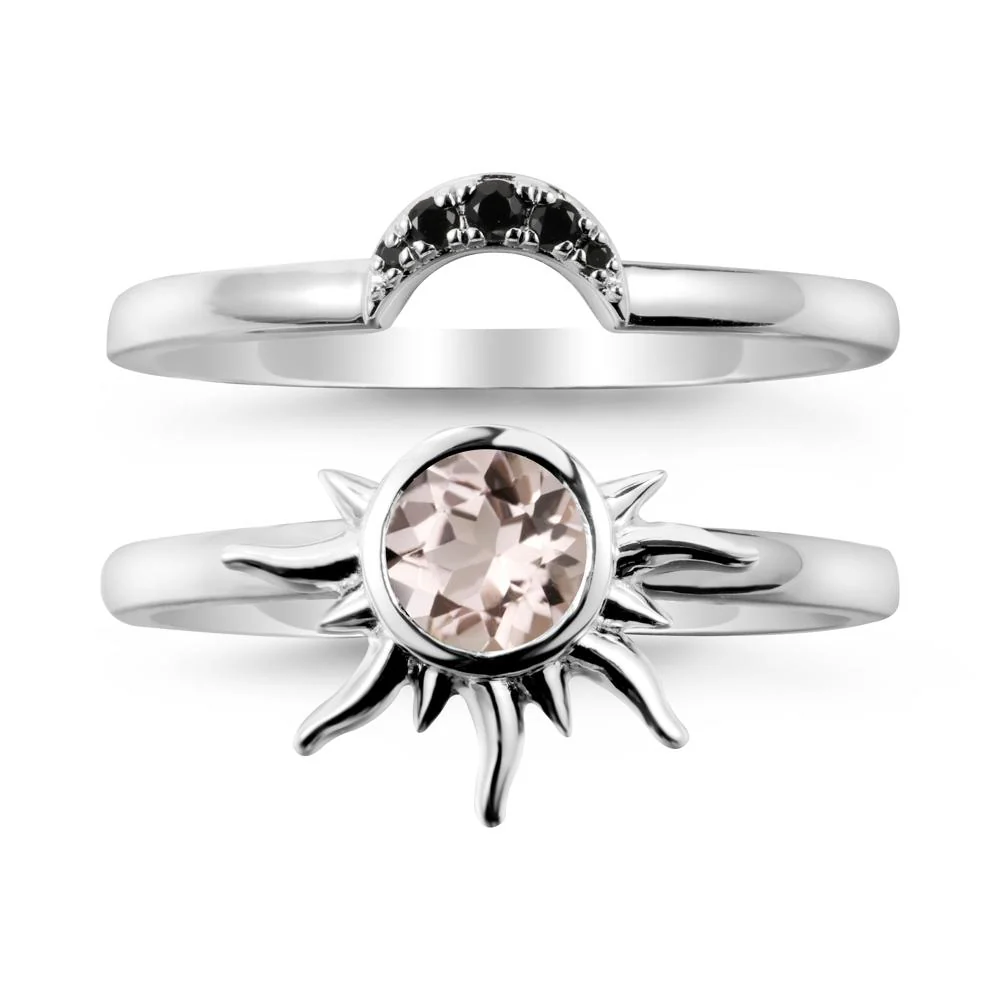 Celestial Morganite Sun Ring Set - Image 9