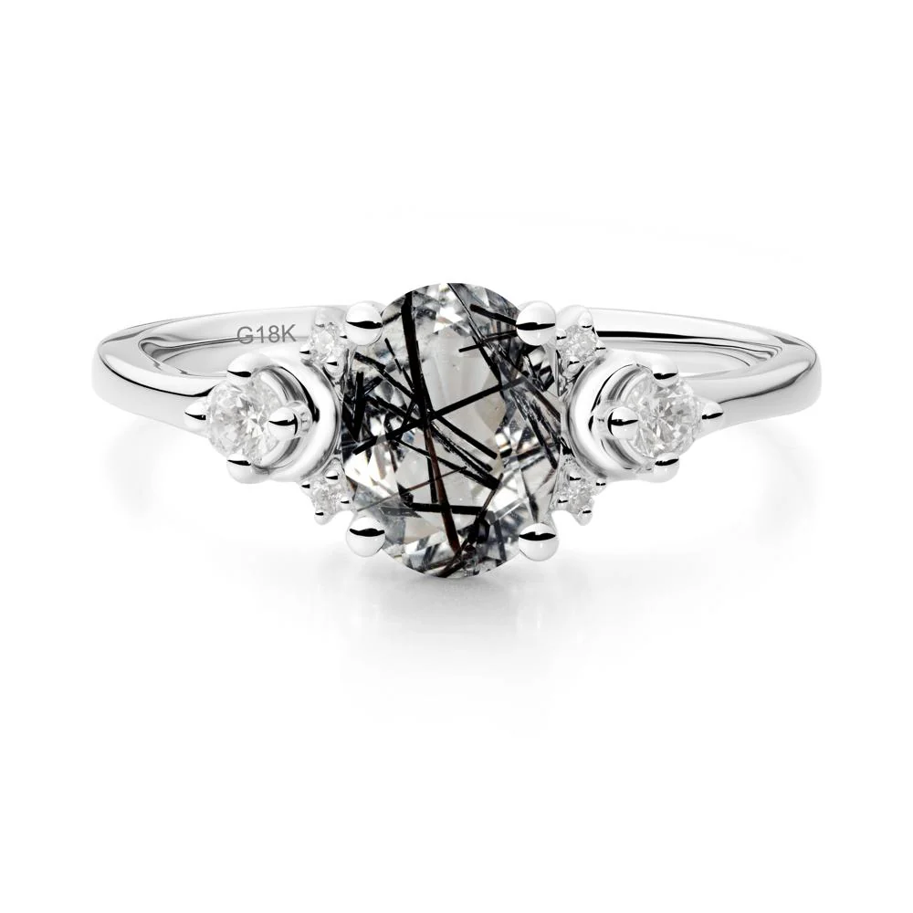 Celestial Oval Black Rutilated Quartz Ring - Image 6