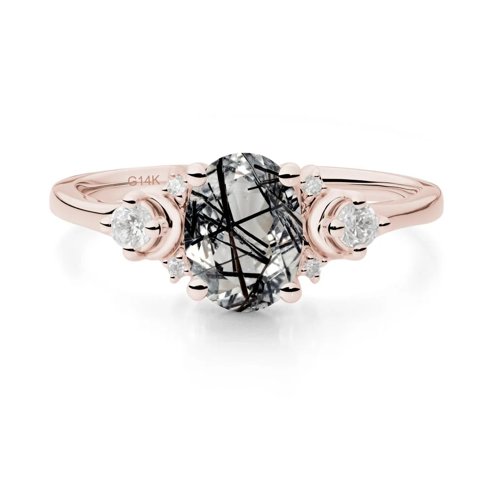 Celestial Oval Black Rutilated Quartz Ring - Image 8
