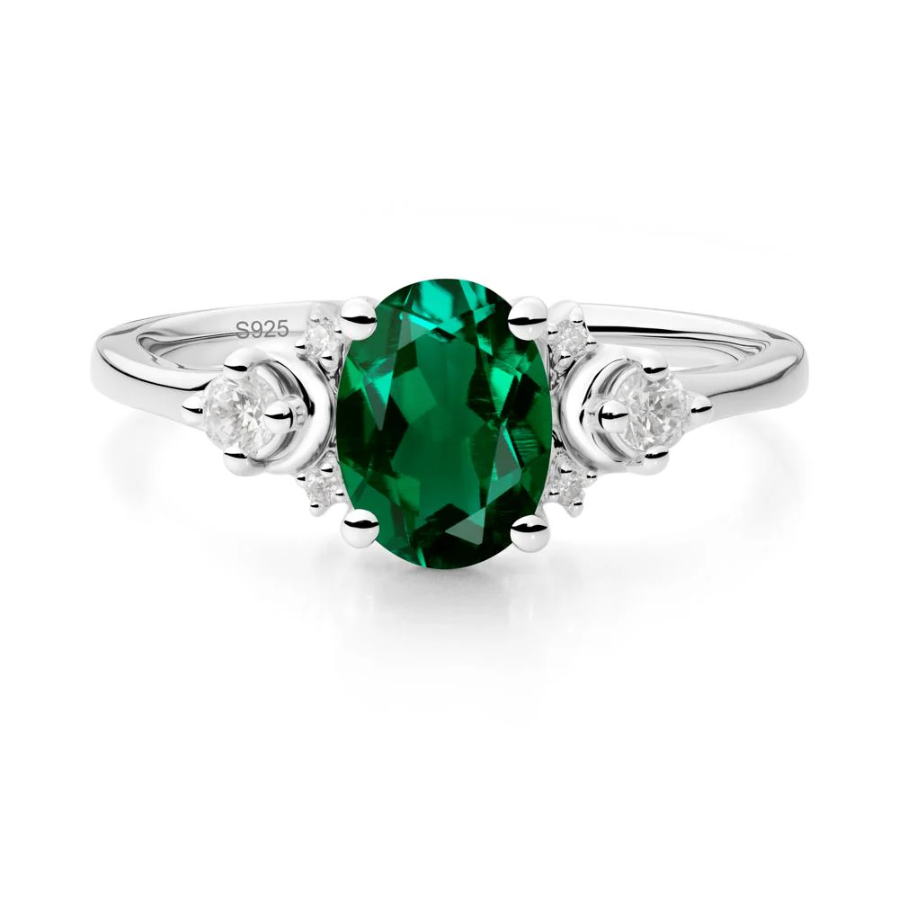 Celestial Oval Emerald Ring