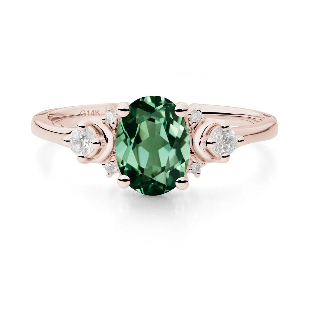 Celestial Oval Green Sapphire Ring