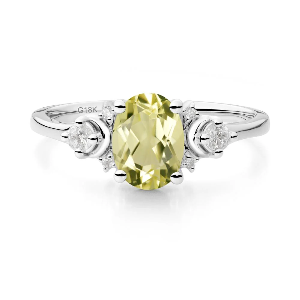 Celestial Oval Lemon Quartz Ring - Image 2