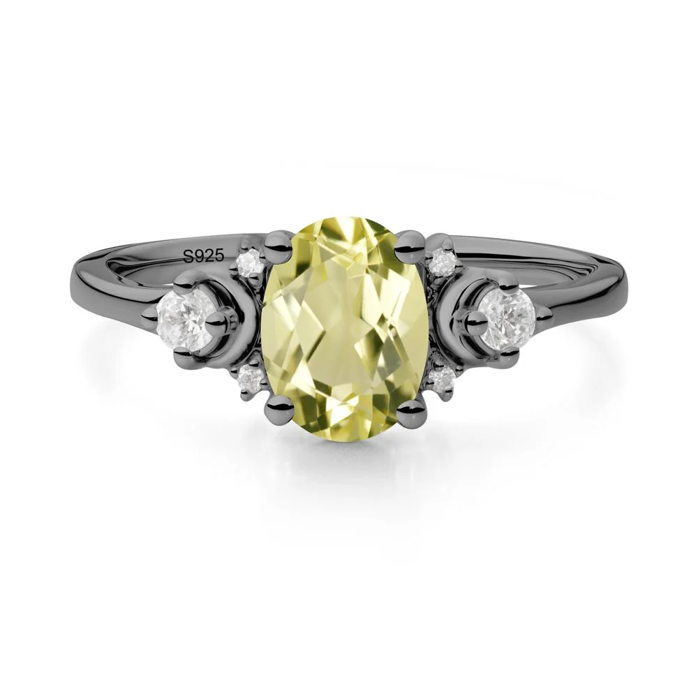 Celestial Oval Lemon Quartz Ring - Image 3