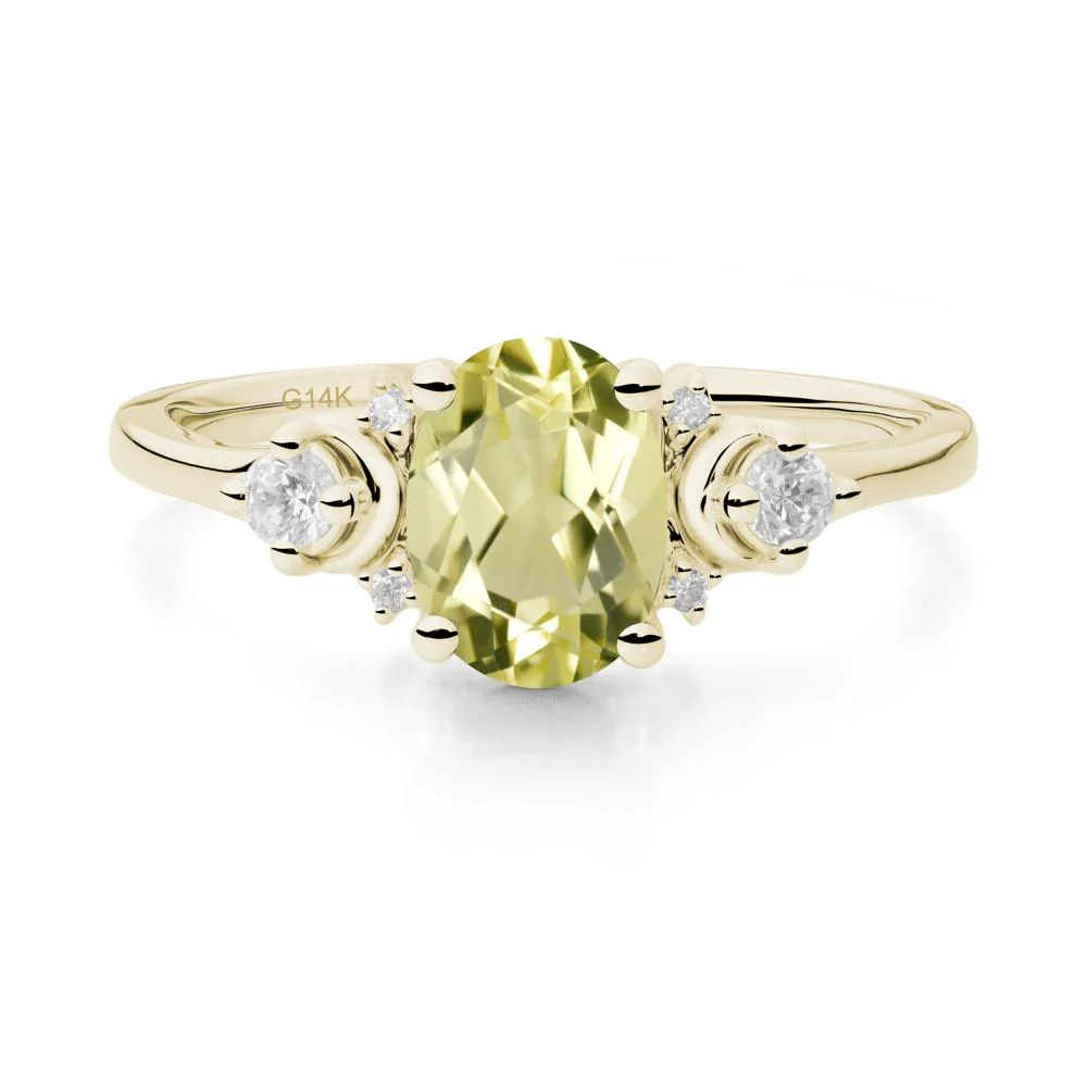 Celestial Oval Lemon Quartz Ring - Image 8