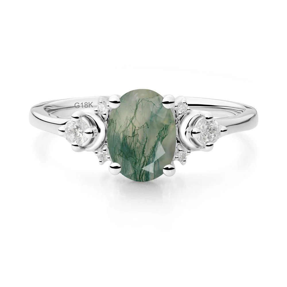 Celestial Oval Moss Agate Ring - Image 3