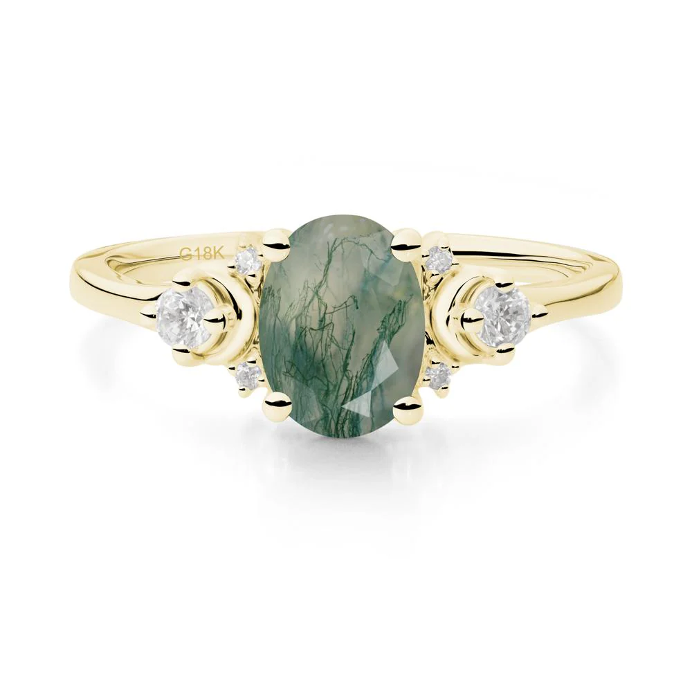 Celestial Oval Moss Agate Ring - Image 9