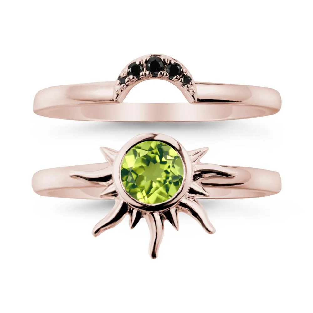 Celestial Peridot Sun Ring Set