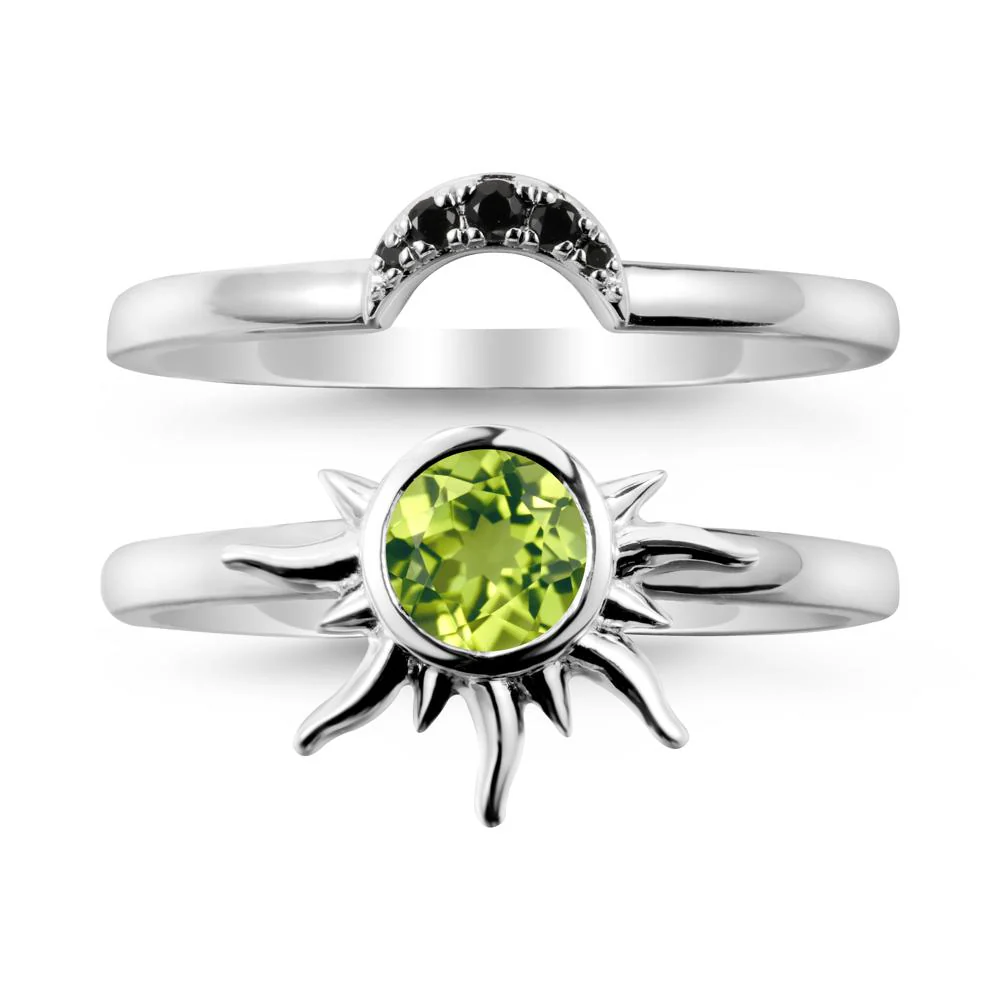 Celestial Peridot Sun Ring Set - Image 9