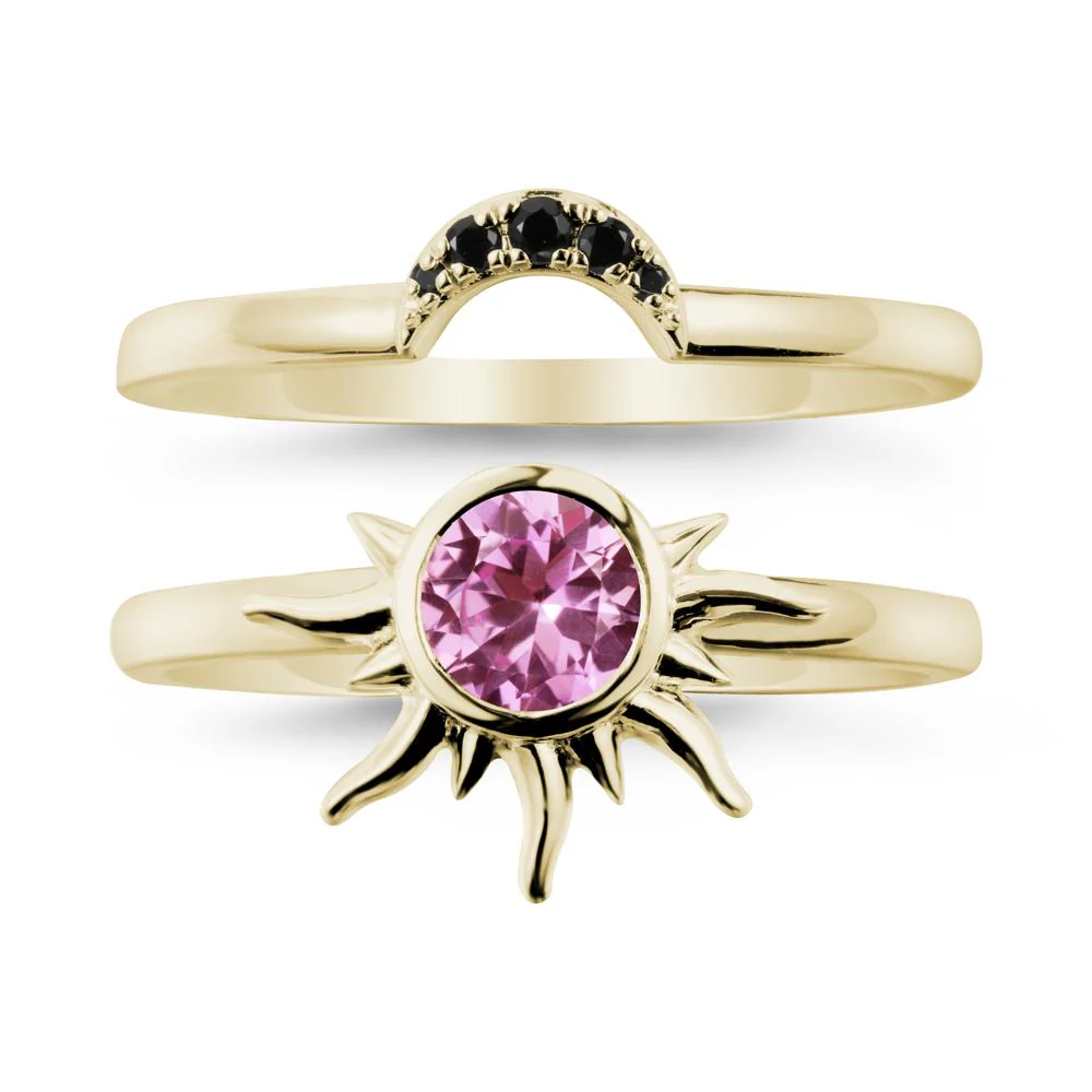 Celestial Pink Sapphire Sun Ring Set - Image 3