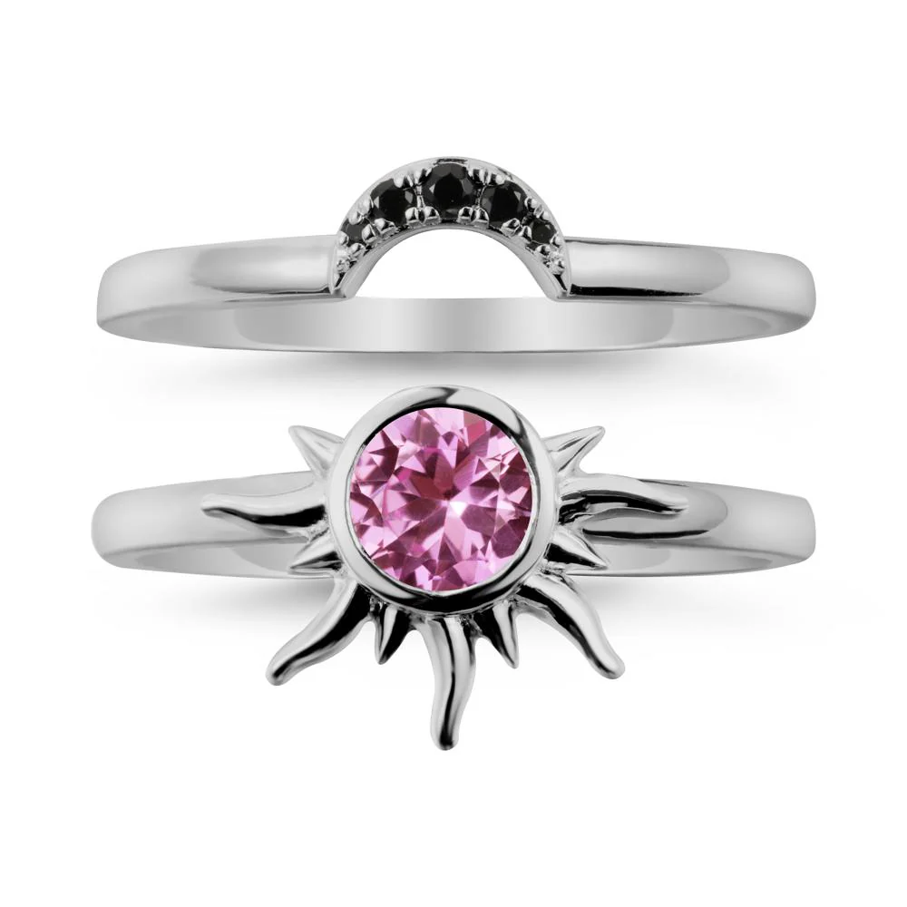 Celestial Pink Sapphire Sun Ring Set - Image 8