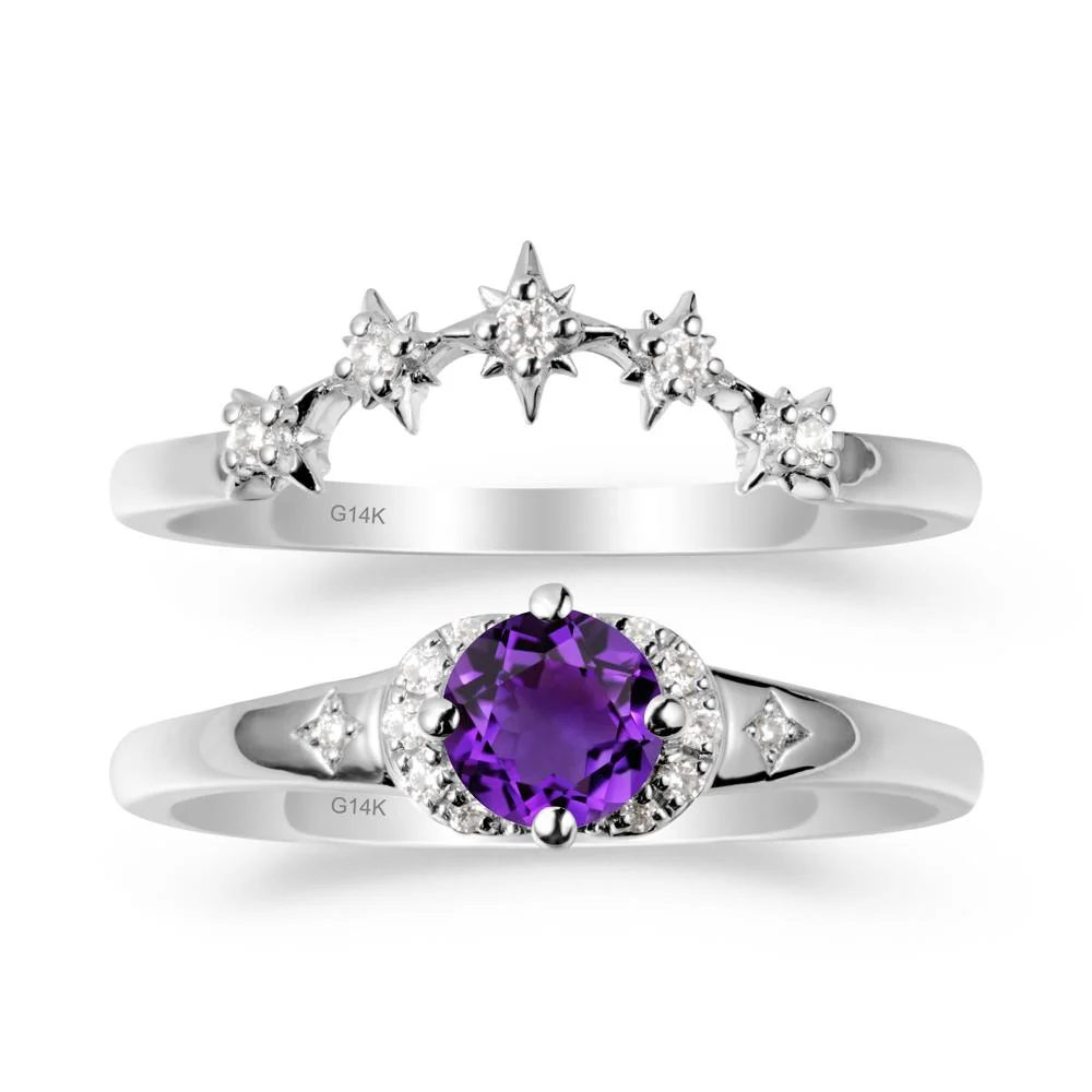 Celestial Round Amethyst Ring Set - Image 2